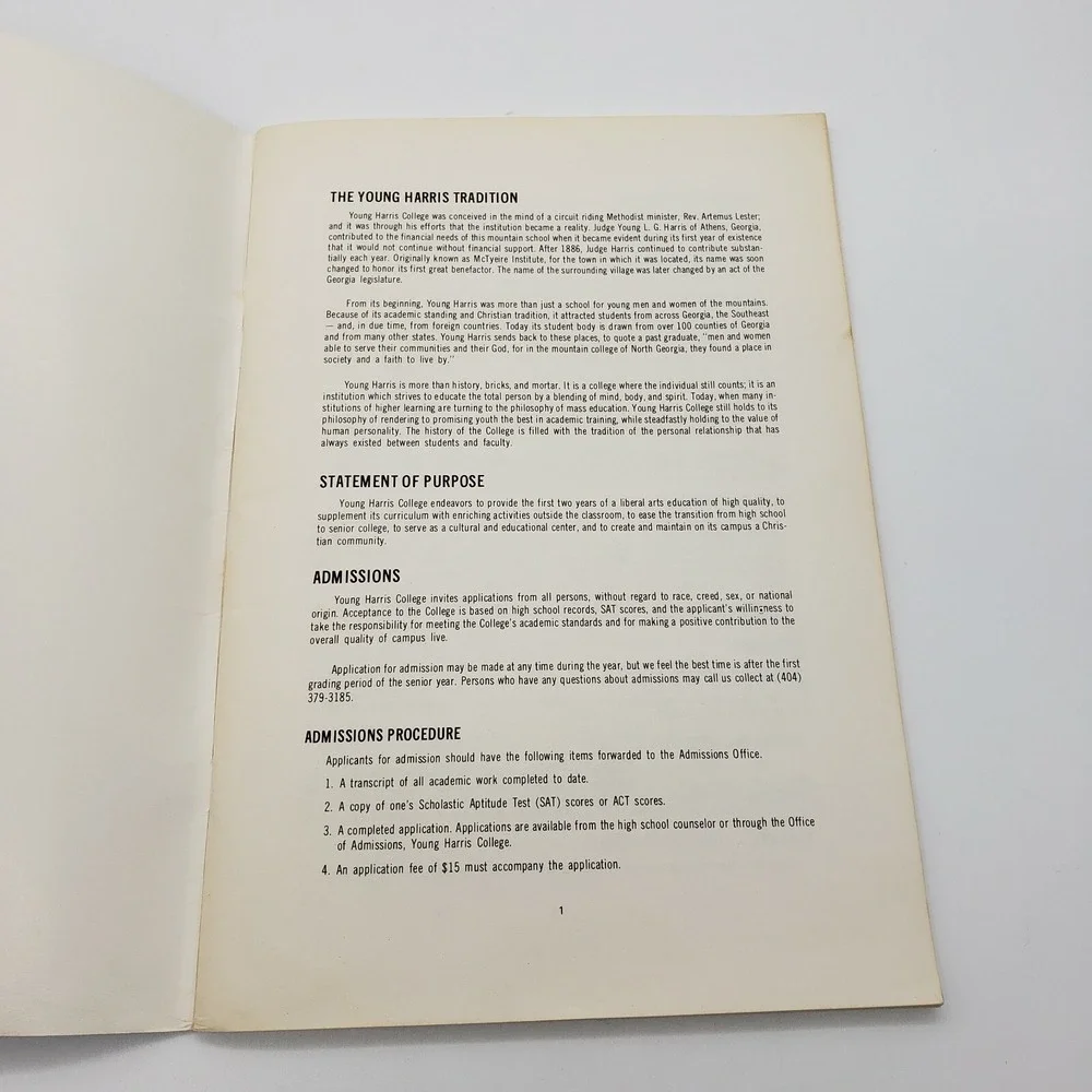 1982-1984 Young Harris College Catalog of All Graduates, Professors, & Academics